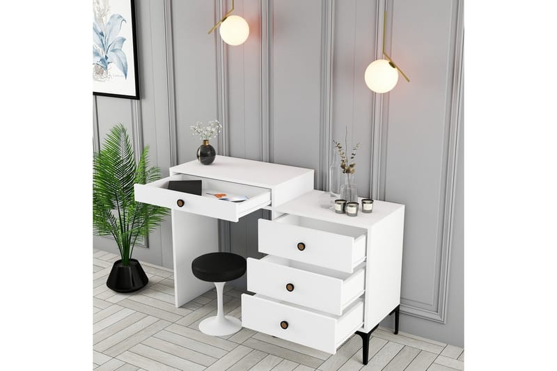 Ameias Sminkbord 124x84,7 cm Vit - Hanah Home - Möbler - Bord & matgrupper - Sminkbord & toalettbord