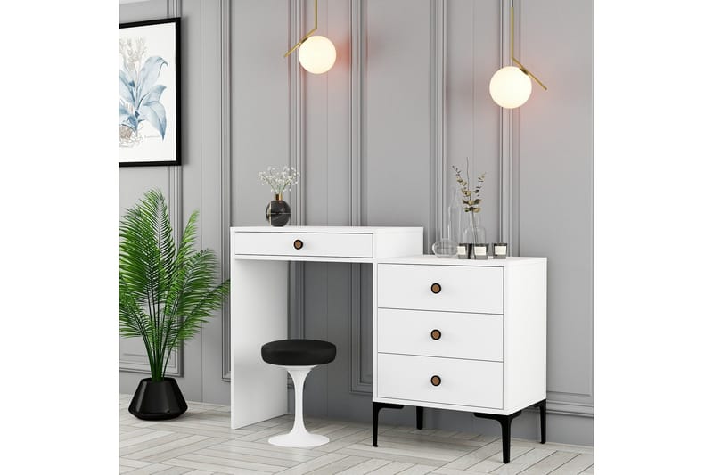 Ameias Sminkbord 124x84,7 cm Vit - Hanah Home - Möbler - Bord & matgrupper - Sminkbord & toalettbord