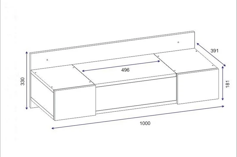 Andifli Sminkbord 100 cm - Antracit - Möbler - Bord & matgrupper - Sminkbord & toalettbord - Sminkbord med spegel