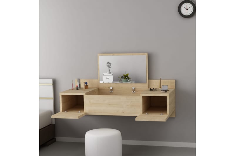 Andifli Sminkbord 100 cm - Blå/Natur - Sminkbord med spegel - Sminkbord & toalettbord