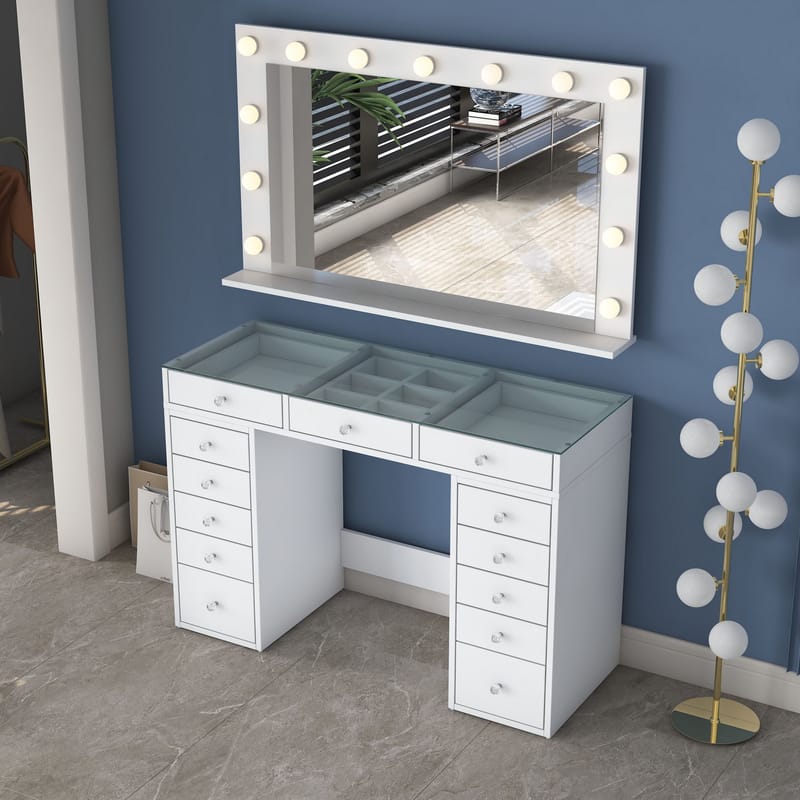Bralen Sminkbord 120x79,8x44,5 cm - Vit - Möbler - Bord & matgrupper - Sminkbord & toalettbord
