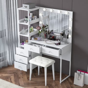 Bralen Sminkbord 120x79,8x44,5 cm - Vit - Möbler - Bord & matgrupper - Sminkbord & toalettbord
