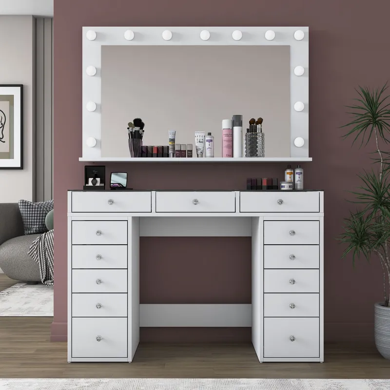 Bralen Sminkbord 120x79,8x44,5 cm - Vit - Möbler - Bord & matgrupper - Sminkbord & toalettbord