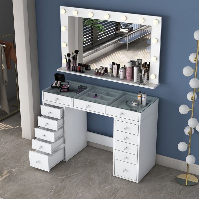 Bralen Sminkbord 120x79,8x44,5 cm - Vit - Möbler - Bord & matgrupper - Sminkbord & toalettbord