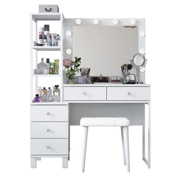 Bralen Sminkbord 120x79,8x44,5 cm - Vit - Möbler - Bord & matgrupper - Sminkbord & toalettbord