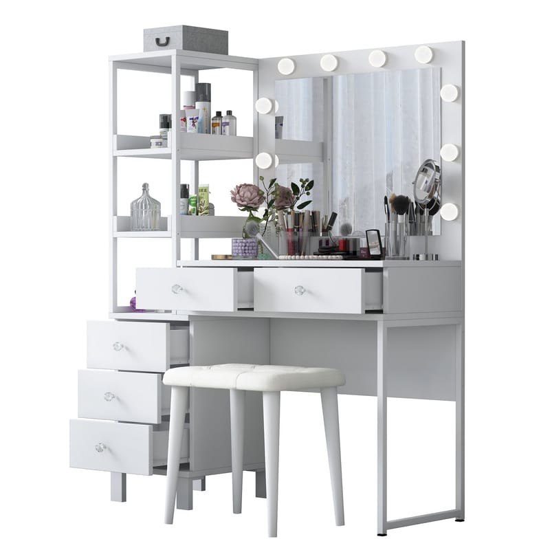 Bralen Sminkbord 120x79,8x44,5 cm - Vit - Möbler - Bord & matgrupper - Sminkbord & toalettbord