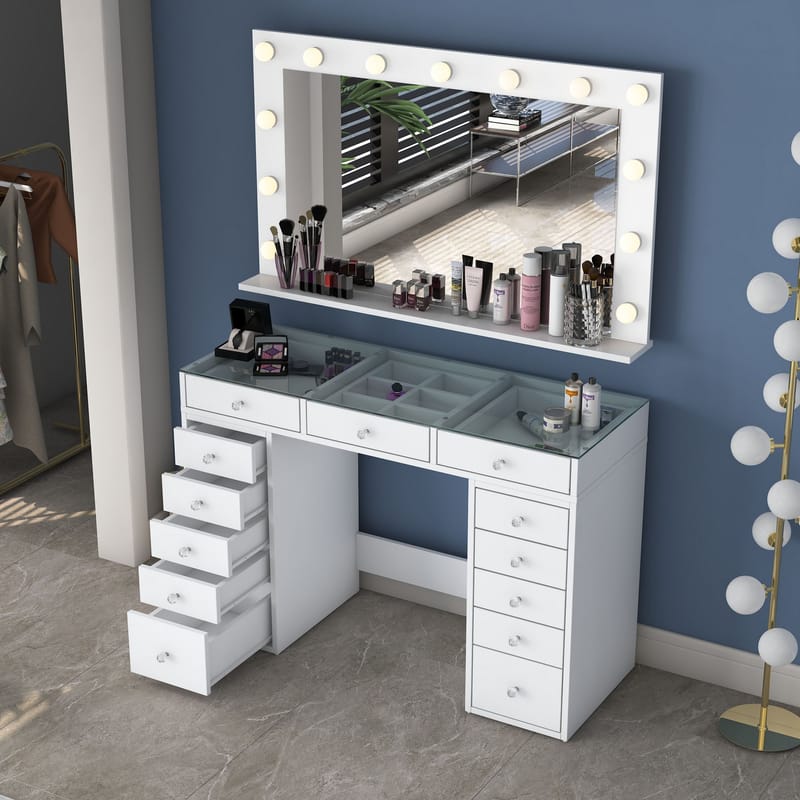 Bralen Sminkbord 120x79,8x44,5 cm - Vit - Möbler - Bord & matgrupper - Sminkbord & toalettbord