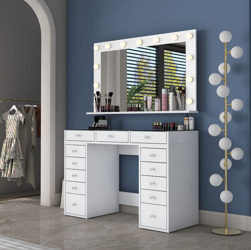 Bralen Sminkbord 120x79,8x44,5 cm - Vit - Möbler - Bord & matgrupper - Sminkbord & toalettbord