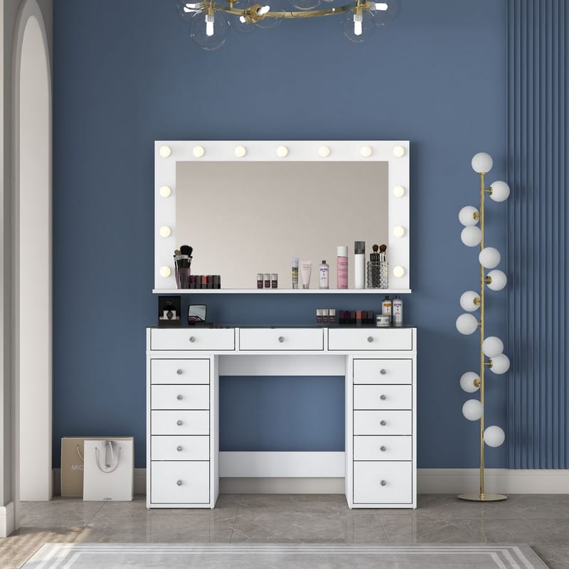 Bralen Sminkbord 120x79,8x44,5 cm - Vit - Möbler - Bord & matgrupper - Sminkbord & toalettbord