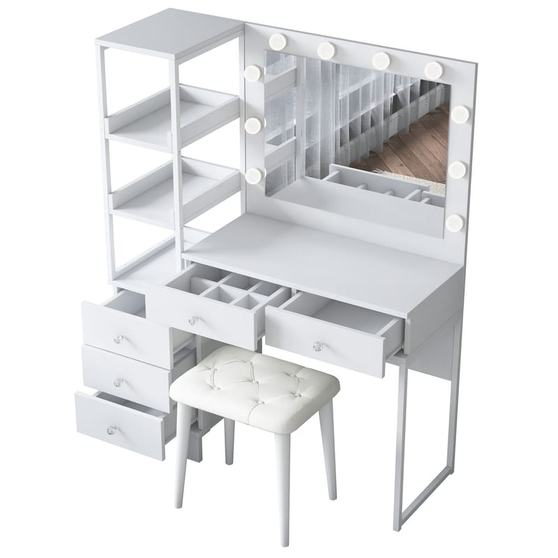 Bralen Sminkbord 120x79,8x44,5 cm - Vit - Möbler - Bord & matgrupper - Sminkbord & toalettbord