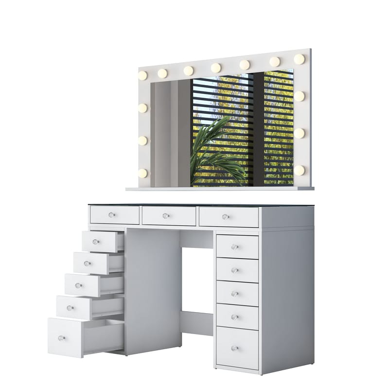Bralen Sminkbord 120x79,8x44,5 cm - Vit - Möbler - Bord & matgrupper - Sminkbord & toalettbord