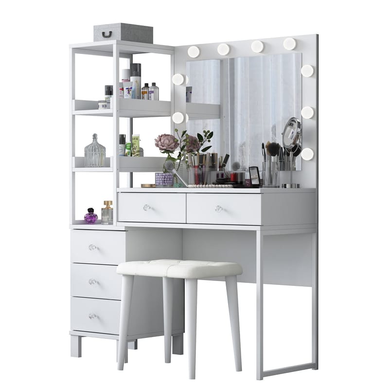 Bralen Sminkbord 120x79,8x44,5 cm - Vit - Möbler - Bord & matgrupper - Sminkbord & toalettbord