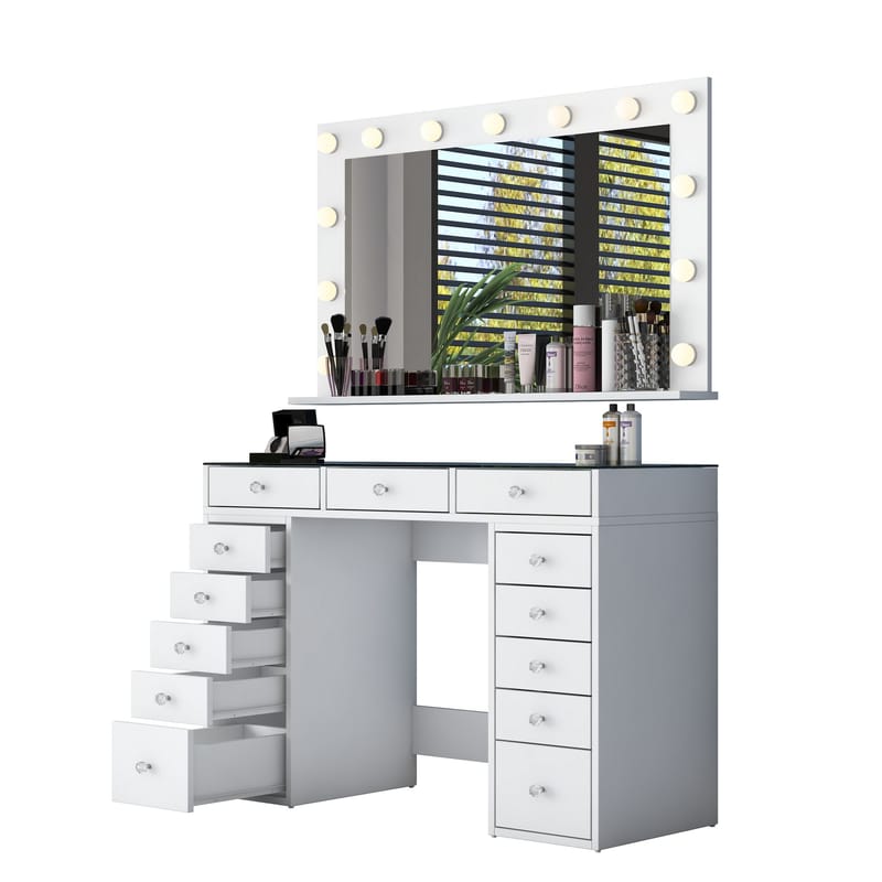 Bralen Sminkbord 120x79,8x44,5 cm - Vit - Möbler - Bord & matgrupper - Sminkbord & toalettbord