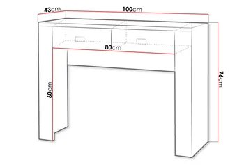 Cezar Sminkbord 100x43x76 cm Ek - Möbler - Bord & matgrupper - Sminkbord & toalettbord