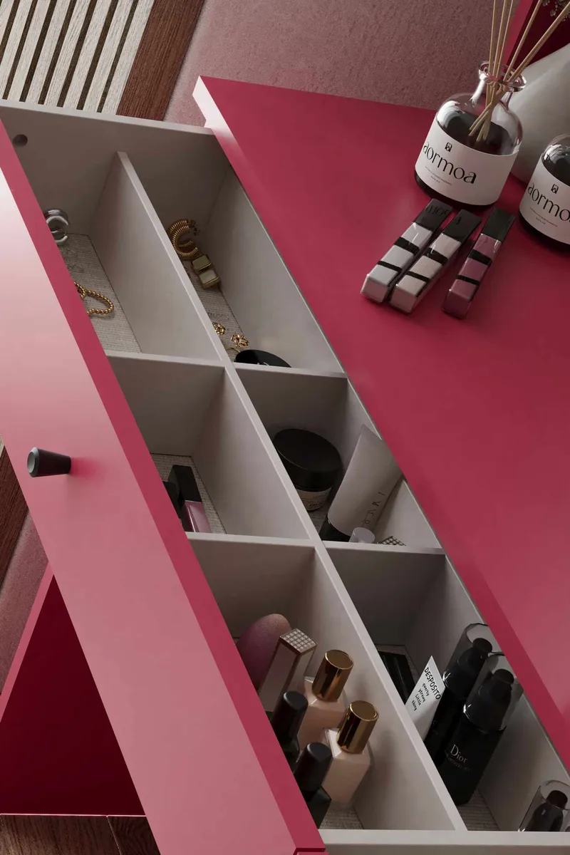 Fabrony Sminkbord med spegel 124 cm - Hallon - Möbler - Bord & matgrupper - Sminkbord & toalettbord - Sminkbord med spegel