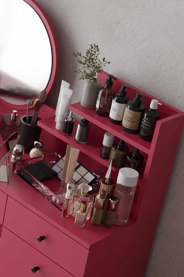 Fabrony Sminkbord med spegel 124 cm - Hallon - Möbler - Bord & matgrupper - Sminkbord & toalettbord