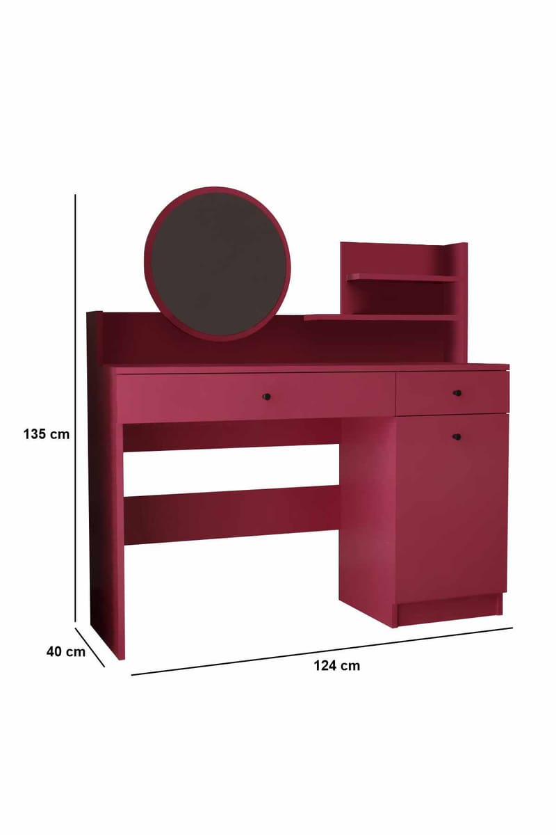 Fabrony Sminkbord med spegel 124 cm - Hallon - Möbler - Bord & matgrupper - Sminkbord & toalettbord - Sminkbord med spegel