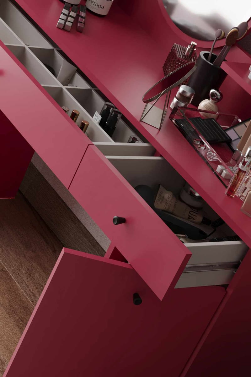 Fabrony Sminkbord med spegel 124 cm - Hallon - Möbler - Bord & matgrupper - Sminkbord & toalettbord - Sminkbord med spegel