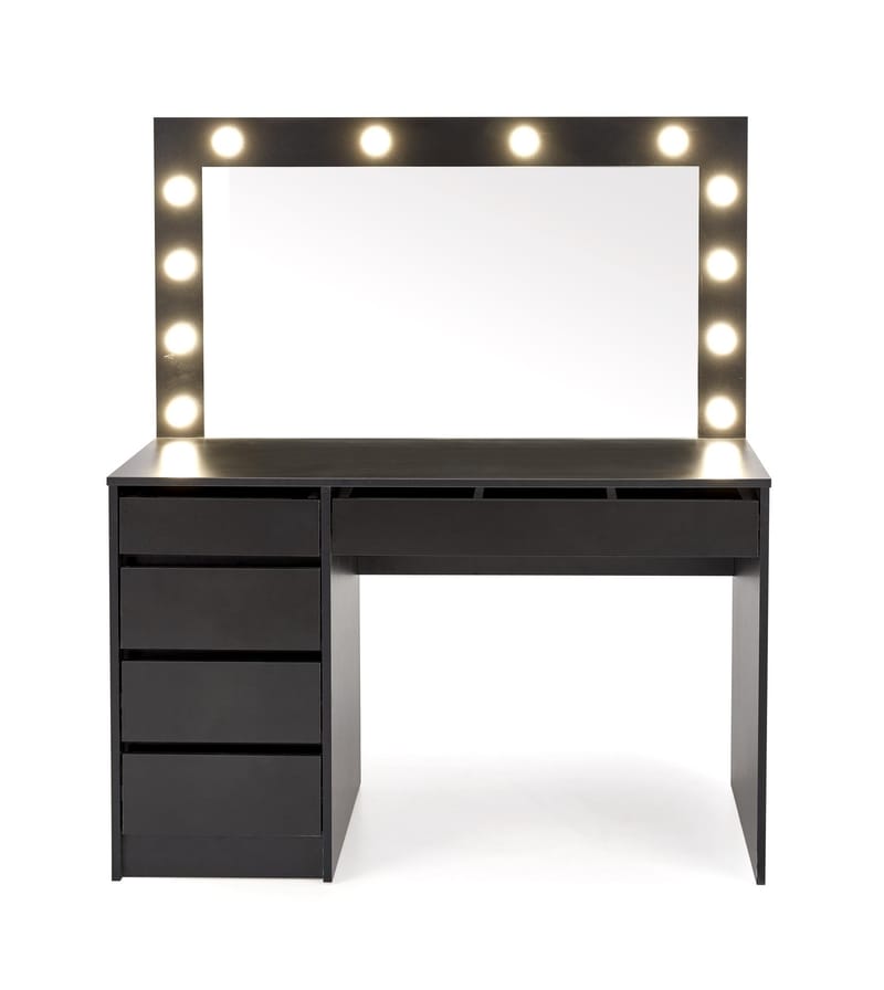 Facada svart sminkbord med spegel och LED-belysning - Svart - Möbler - Bord & matgrupper - Sminkbord & toalettbord - Sminkbord med spegel