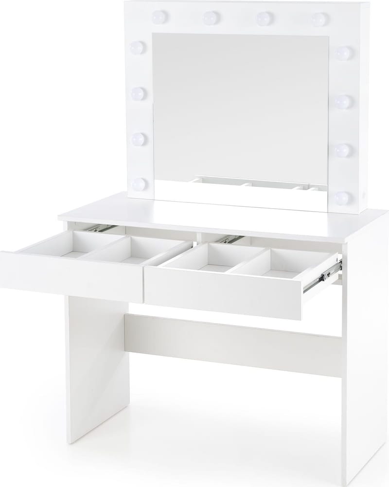 Facada vitt sminkbord med belysning 94 x 43 cm - Vit - Möbler - Bord & matgrupper - Sminkbord & toalettbord - Sminkbord med spegel