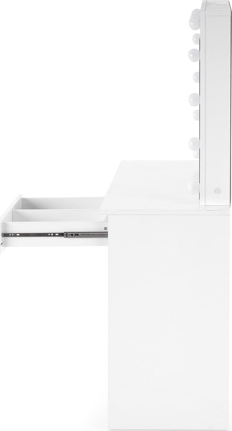 Facada vitt sminkbord med belysning 94 x 43 cm - Vit - Möbler - Bord & matgrupper - Sminkbord & toalettbord - Sminkbord med spegel