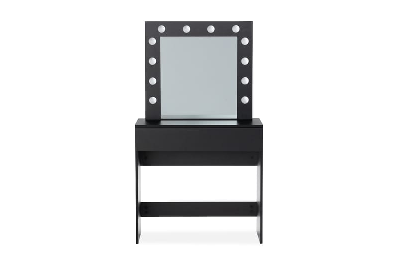 Hakebo Sminkbord 140 cm med LED Belysning - Svart - Sminkbord med spegel - Sminkbord & toalettbord - Sminkbord med lampor