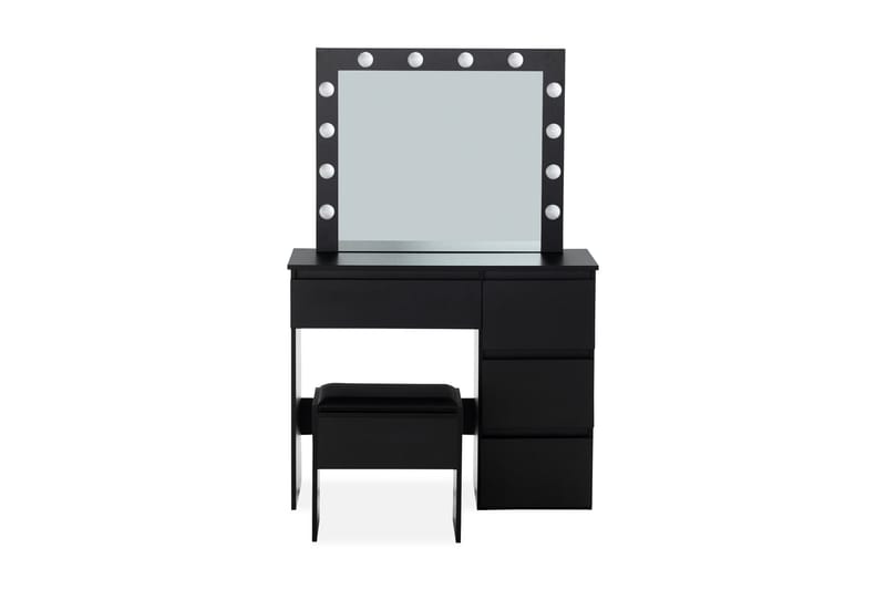 Hakebo Sminkbord 140 cm med LED Belysning - Svart - Sminkbord med lampor - Sminkbord & toalettbord - Sminkbord med spegel