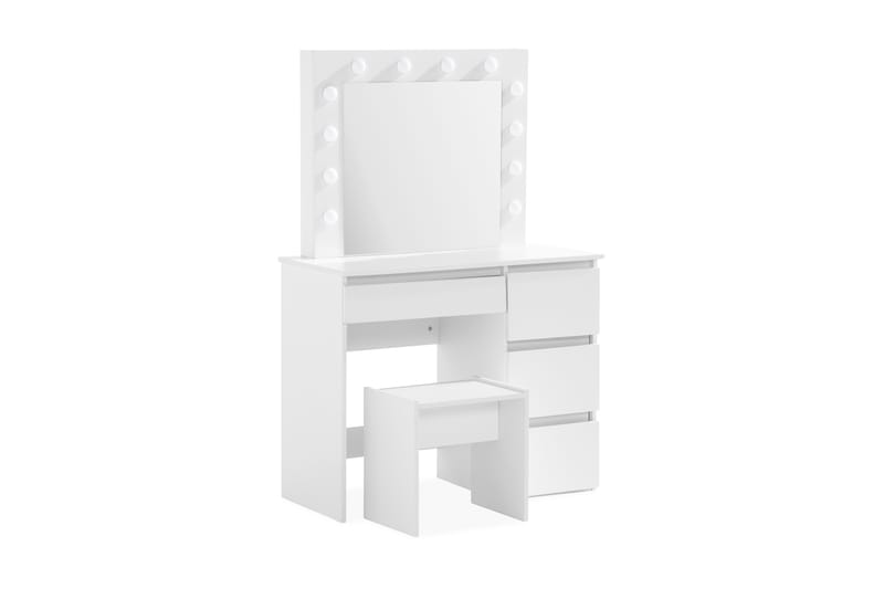 Hakebo Sminkbord 94 cm med LED-belysning - Vit - Sminkbord med lampor - Sminkbord & toalettbord - Sminkbord med spegel