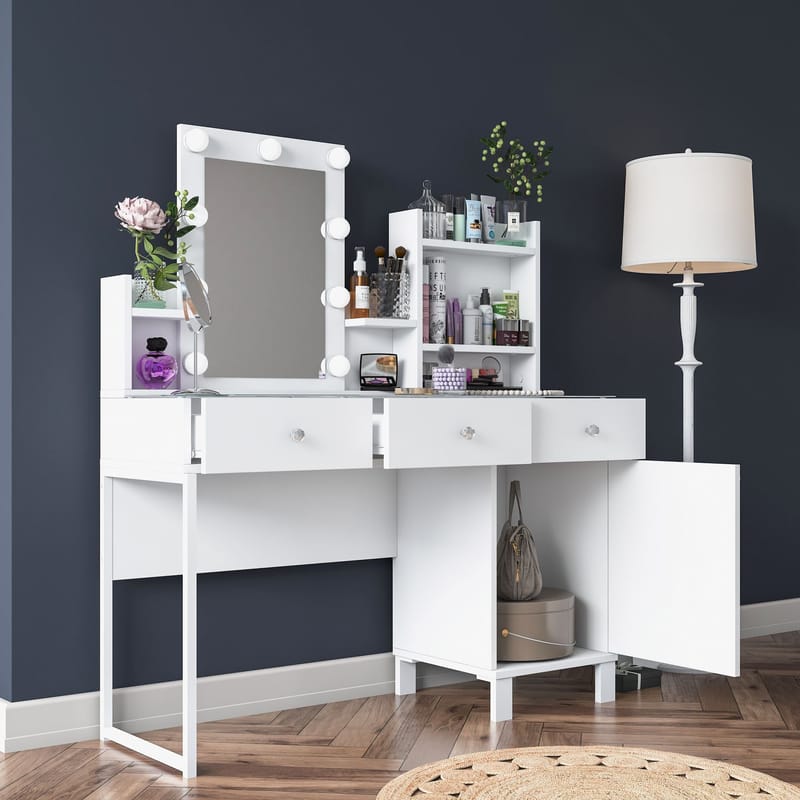 Jornes Sminkbord 120x136,8x40 cm - Vit - Möbler - Bord & matgrupper - Sminkbord & toalettbord