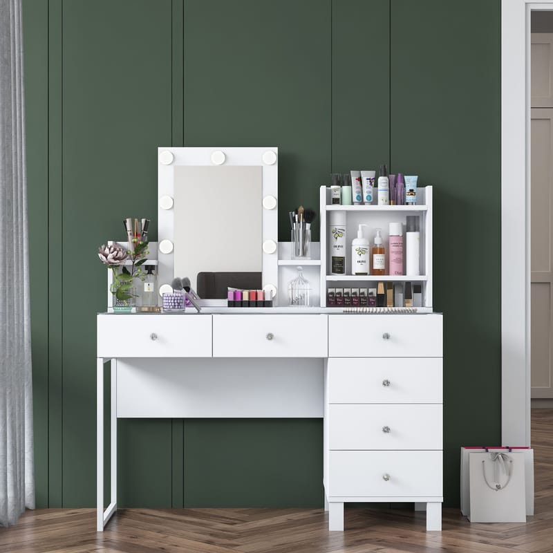 Jornes Sminkbord 120x136,8x40 cm - Vit - Möbler - Bord & matgrupper - Sminkbord & toalettbord