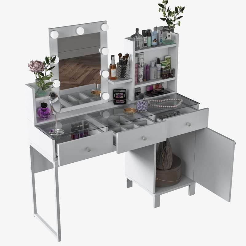 Jornes Sminkbord 120x136,8x40 cm - Vit - Möbler - Bord & matgrupper - Sminkbord & toalettbord