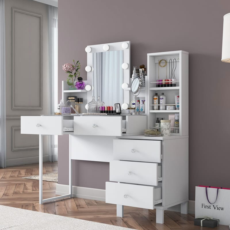 Jornes Sminkbord 120x136,8x40 cm - Vit - Möbler - Bord & matgrupper - Sminkbord & toalettbord