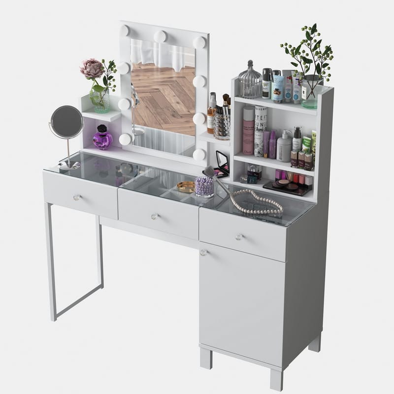 Jornes Sminkbord 120x136,8x40 cm - Vit - Möbler - Bord & matgrupper - Sminkbord & toalettbord