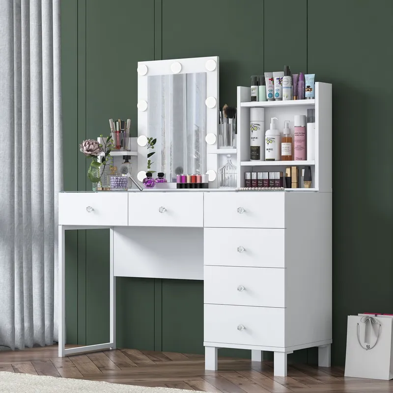 Jornes Sminkbord 120x136,8x40 cm - Vit - Möbler - Bord & matgrupper - Sminkbord & toalettbord