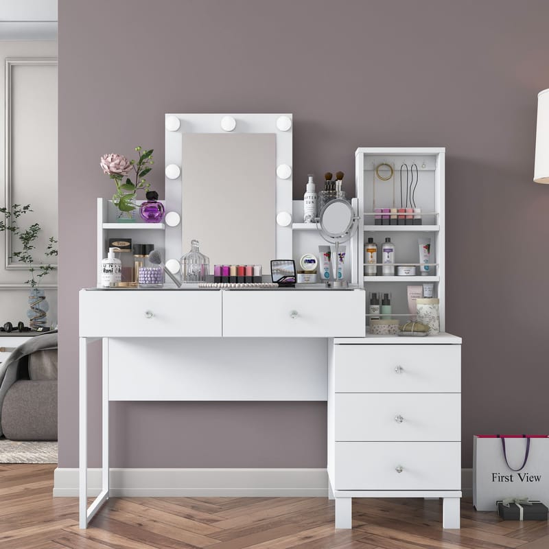Jornes Sminkbord 120x136,8x40 cm - Vit - Möbler - Bord & matgrupper - Sminkbord & toalettbord