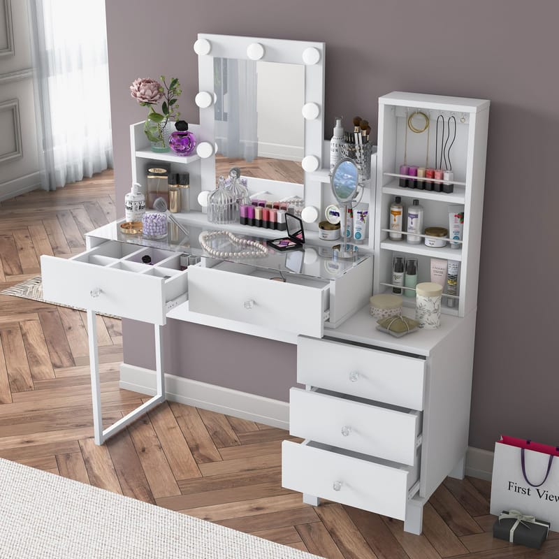 Jornes Sminkbord 120x136,8x40 cm - Vit - Möbler - Bord & matgrupper - Sminkbord & toalettbord