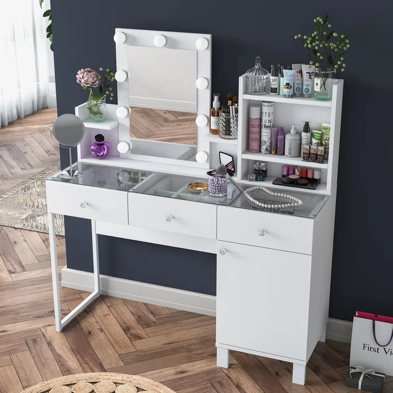 Jornes Sminkbord 120x136,8x40 cm - Vit - Möbler - Bord & matgrupper - Sminkbord & toalettbord