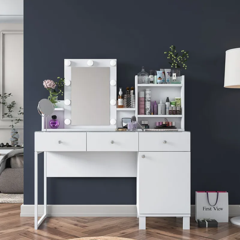 Jornes Sminkbord 120x136,8x40 cm - Vit - Möbler - Bord & matgrupper - Sminkbord & toalettbord
