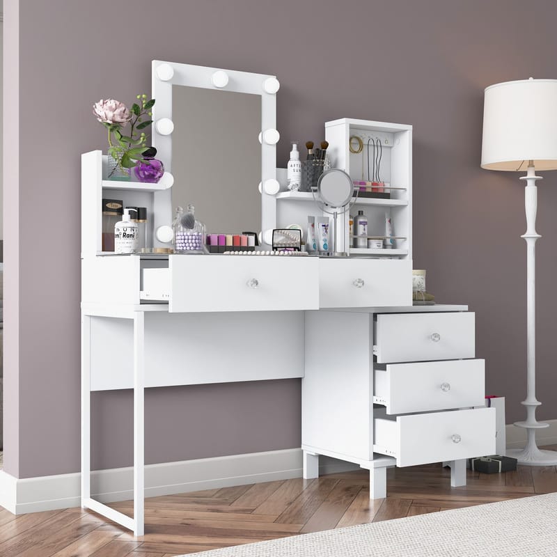 Jornes Sminkbord 120x136,8x40 cm - Vit - Möbler - Bord & matgrupper - Sminkbord & toalettbord