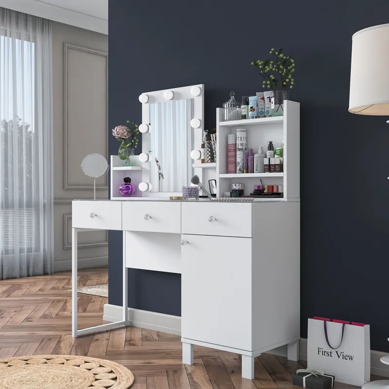 Jornes Sminkbord 120x136,8x40 cm - Vit - Möbler - Bord & matgrupper - Sminkbord & toalettbord