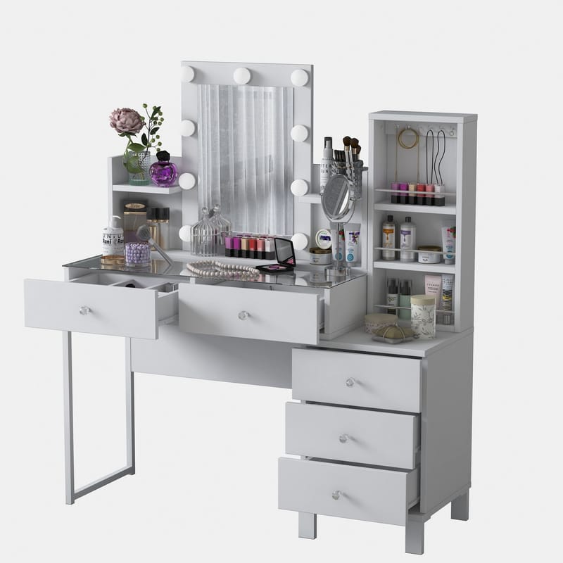 Jornes Sminkbord 120x136,8x40 cm - Vit - Möbler - Bord & matgrupper - Sminkbord & toalettbord