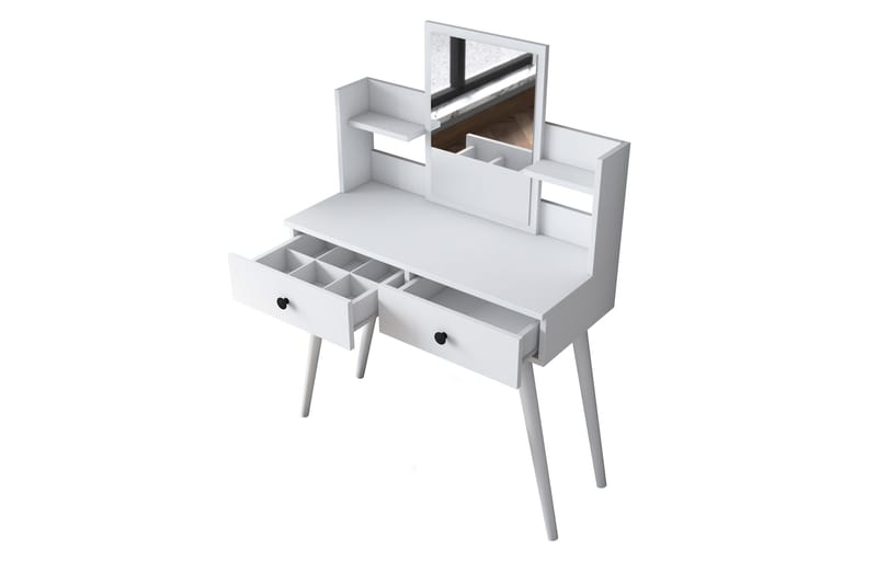 Junji Sminkbord 89,8x111,8 cm Vit - Hanah Home - Möbler - Bord & matgrupper - Sminkbord & toalettbord - Sminkbord med spegel