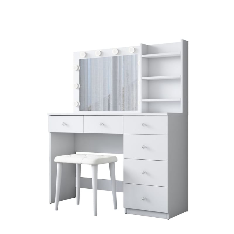 Kalvik Sminkbord 120x141,8x40 cm - Vit - Möbler - Bord & matgrupper - Sminkbord & toalettbord