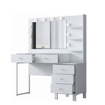 Kalvik Sminkbord 120x141,8x40 cm - Vit - Möbler - Bord & matgrupper - Sminkbord & toalettbord