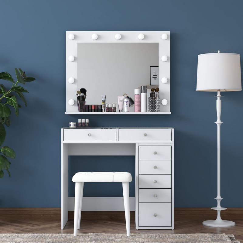 Kaolins Sminkbord 90x79,8x44,5 cm - Vit - Möbler - Bord & matgrupper - Sminkbord & toalettbord