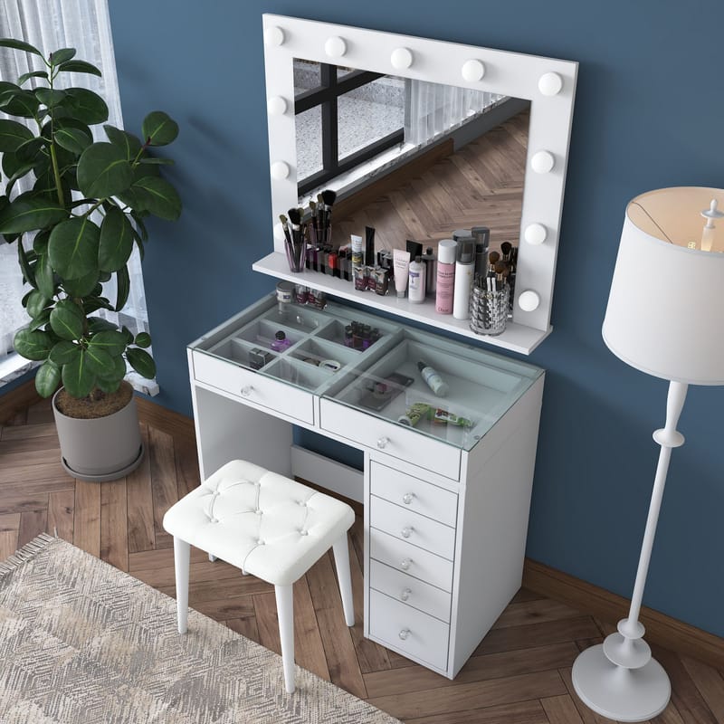 Kaolins Sminkbord 90x79,8x44,5 cm - Vit - Möbler - Bord & matgrupper - Sminkbord & toalettbord