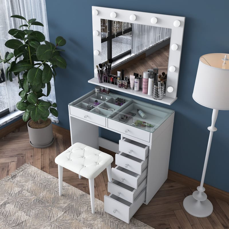 Kaolins Sminkbord 90x79,8x44,5 cm - Vit - Möbler - Bord & matgrupper - Sminkbord & toalettbord