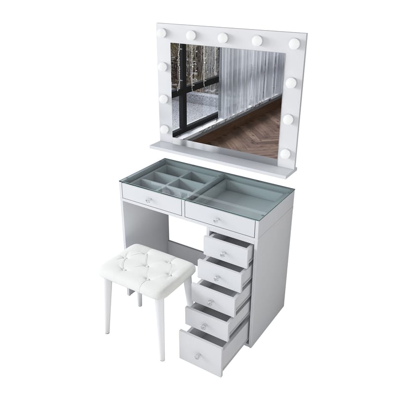 Kaolins Sminkbord 90x79,8x44,5 cm - Vit - Möbler - Bord & matgrupper - Sminkbord & toalettbord