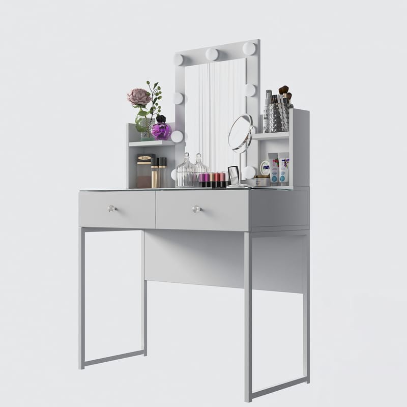 Keldan Sminkbord 90x136,8x40 cm - Vit - Möbler - Bord & matgrupper - Sminkbord & toalettbord