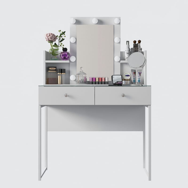 Keldan Sminkbord 90x136,8x40 cm - Vit - Möbler - Bord & matgrupper - Sminkbord & toalettbord